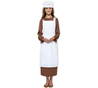 Smiffys Kit Victoriano, blanco, con delantal y gorro con volantes