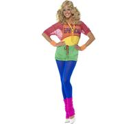 Smiffys Let's Get Physical Girl Costume, Multi-Coloured (Size L)