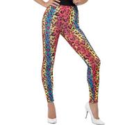 Smiffys Mallas con estampado leopardo neón Halloween, Carnaval