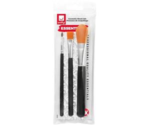 Smiffys Maquillaje FX Smiffys Esenciales, Set de brochas y pinceles de maquillaje, pack de 3 unidades Halloween, Carnaval