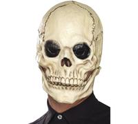 Smiffys Máscara de calavera, Blanco, Látex, cubre toda la cabeza, con mandíbula móvil independiente