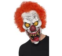 Smiffys Máscara de payaso perverso, Rojo, Látex, cubre toda la cabeza