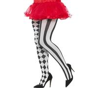 Smiffys Medias de arlequín talla extragrande, blanco y negro Halloween, Carnaval (Paquete de 2)