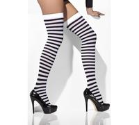 Smiffys Medias opacas, negras y blancas, a rayas
