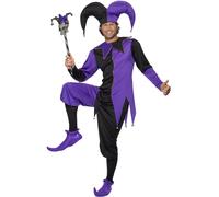 Smiffys Medieval Jester Costume, Purple (Size M)