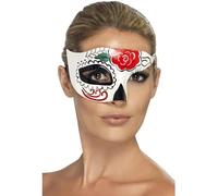 Smiffys Medio antifaz del Día de Muertos Halloween, Carnaval