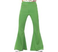 Smiffys Pantalones acampanados años 60, verde, para hombre