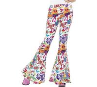 Smiffys Pantalones acampanados buena onda años 60, para mujer, multicolor