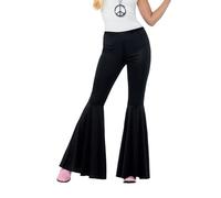 Smiffys Pantalones acampanados, negro, para mujer Halloween