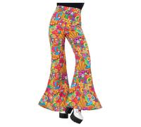Smiffys Pantalones acampanados Rainbow Peace para mujer