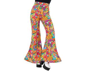 Smiffys Pantalones acampanados Rainbow Peace para mujer