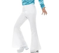 Smiffys Flared Trousers, Mens, White (Size L)