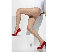 Smiffys Pantis de red de diamante, blancos Halloween