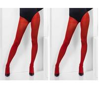 Smiffys Pantis opacos, rojos Halloween, Carnaval (Paquete de 2)