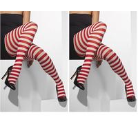 Smiffys Pantis opacos, rojos y blancos, a rayas Halloween (Paquete de 2)
