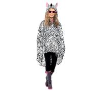 Smiffy's Poncho de fiesta de la Cebra – con bolsa con asas – Halloween