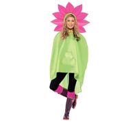 Smiffys Party Poncho de la Flor, con Bolsa con Asas Halloween, Carnaval