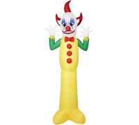 Smiffys Payaso inflable gigante para exteriores, 3 metros, con ventilador, cuerdas y adaptador. UK Enchufe Halloween
