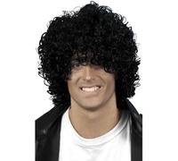 Smiffys Peluca afro look mojado, negro, rizada Halloween, Carnaval