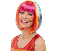 Smiffys Peluca bob de arcoíris – Halloween y Carnaval
