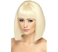 Smiffy's Peluca Coqueta – Rubia, corta con flequillo – Halloween