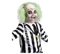 Smiffys Peluca de Beetlejuice, con cabeza calva de tela Halloween, Carnaval
