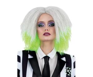 Smiffys Peluca de Beetlejuice, Rizada de largo medio Halloween, Carnaval