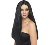 Smiffy's Peluca de bruja Negra, 60 cm – Halloween y Carnaval