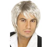 Smiffys Peluca de chico de banda de pop, rubia clara y marrón, estilo corto Halloween, Carnaval