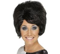 Smiffys Peluca de colmena de los 60, negra, corta Halloween, Carnaval