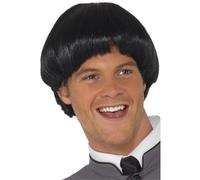 Smiffys Peluca de corte a los tazón con marcha de los 60, negro Halloween