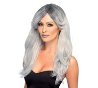 Smiffys Peluca de glamour fantasmagórico, Gris Halloween