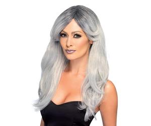 Smiffys Peluca de glamour fantasmagórico, Gris Halloween, Carnaval