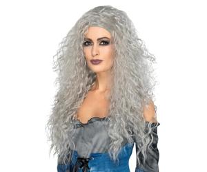 Smiffys Peluca de hada llorona, Gris, Larga y despeinada Halloween, Carnaval