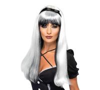 Smiffys Peluca de hechicera, Blanca Halloween, Carnaval