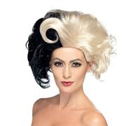 Smiffys Deluxe Evil Madame Wig, Black & Blonde