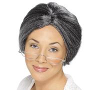 Smiffy's Peluca de moño de abuelita – gris – Halloween
