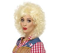Smiffys Peluca de muñeca vaquera, rubia Halloween, Carnaval