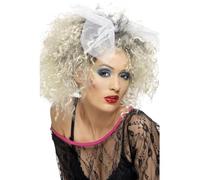 Smiffys Peluca de niño salvaje de los 80, rubia, corta, rizada con lazo