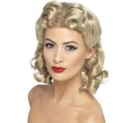 Smiffys Peluca de novia de los 40, rubia, con rizos