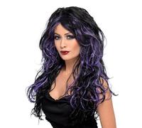 Smiffys Peluca de novia gótica, Larga y con mechas Halloween