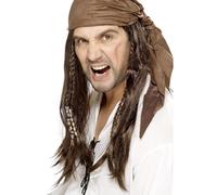 Smiffys Buccaneer Pirate Wig, Brown