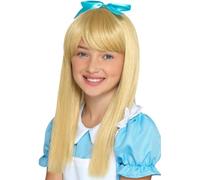 Smiffys Peluca de Princesa del País de las Maravillas, Rubio, Niños Halloween, Carnaval