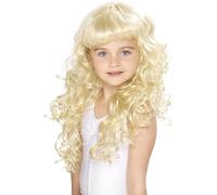 Smiffys Peluca de princesa para niñas, rubia, rizada