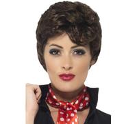 Smiffys Peluca de Rizzo de Grease, Marrón, Corta Halloween, Carnaval