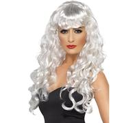 Adulto Mujer Larga Ondulada Sirenas Peluca Lagoon Monster Fancy Dress Accessory
