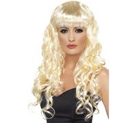 Rizada Estilo Sirena Estrella de Pop para Dama Peluca Rubia Disfraz Smiffys