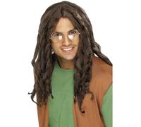 Smiffys Peluca estilo rastafari, marrón Halloween