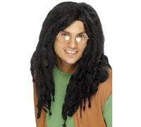 Smiffys Peluca estilo rastafari, negra Halloween