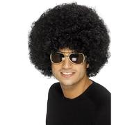 Smiffys Peluca funky afro de los 70, negra, 120g